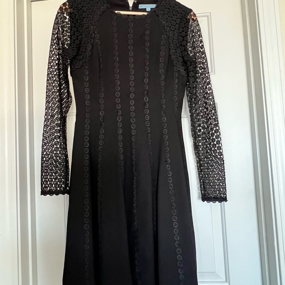 ANTONIO MELANI Black Lace Mini Dress